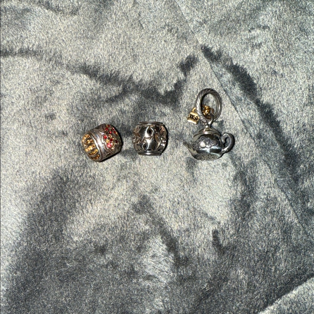 Brighton Charm Bundle — Pumpkin, Star & Teapot‑Style Charms (3‑Piece Set)